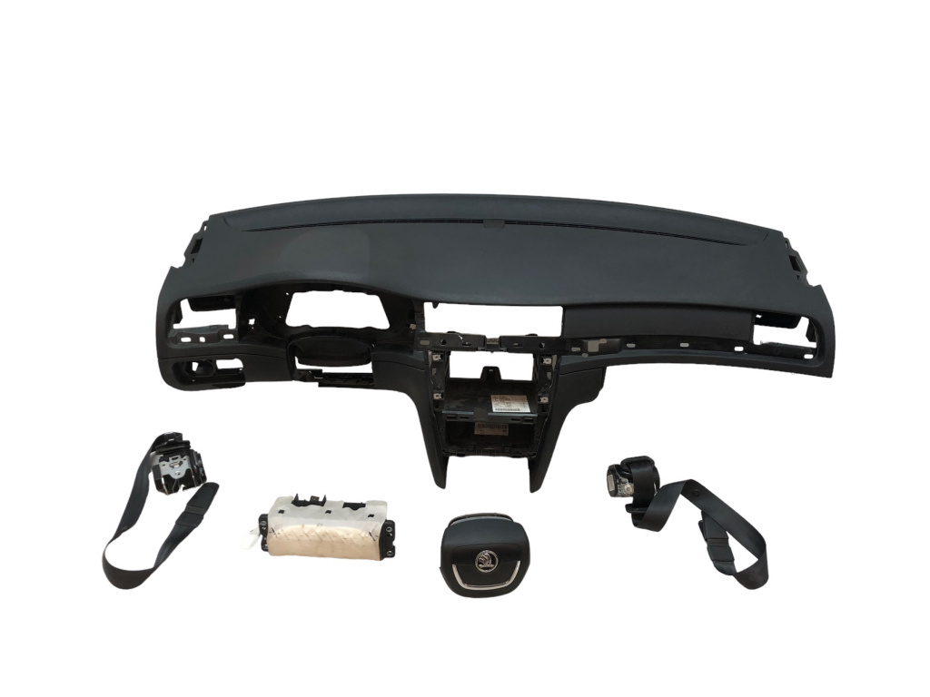 Kit airbag Plansa de bord airbag pasager airbag șofer centuri fata Superb 2 (2008-2013) - imagine 2